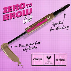 NYX Zero to Brow gel-spoolie : estompe les contours pour un fini naturel.