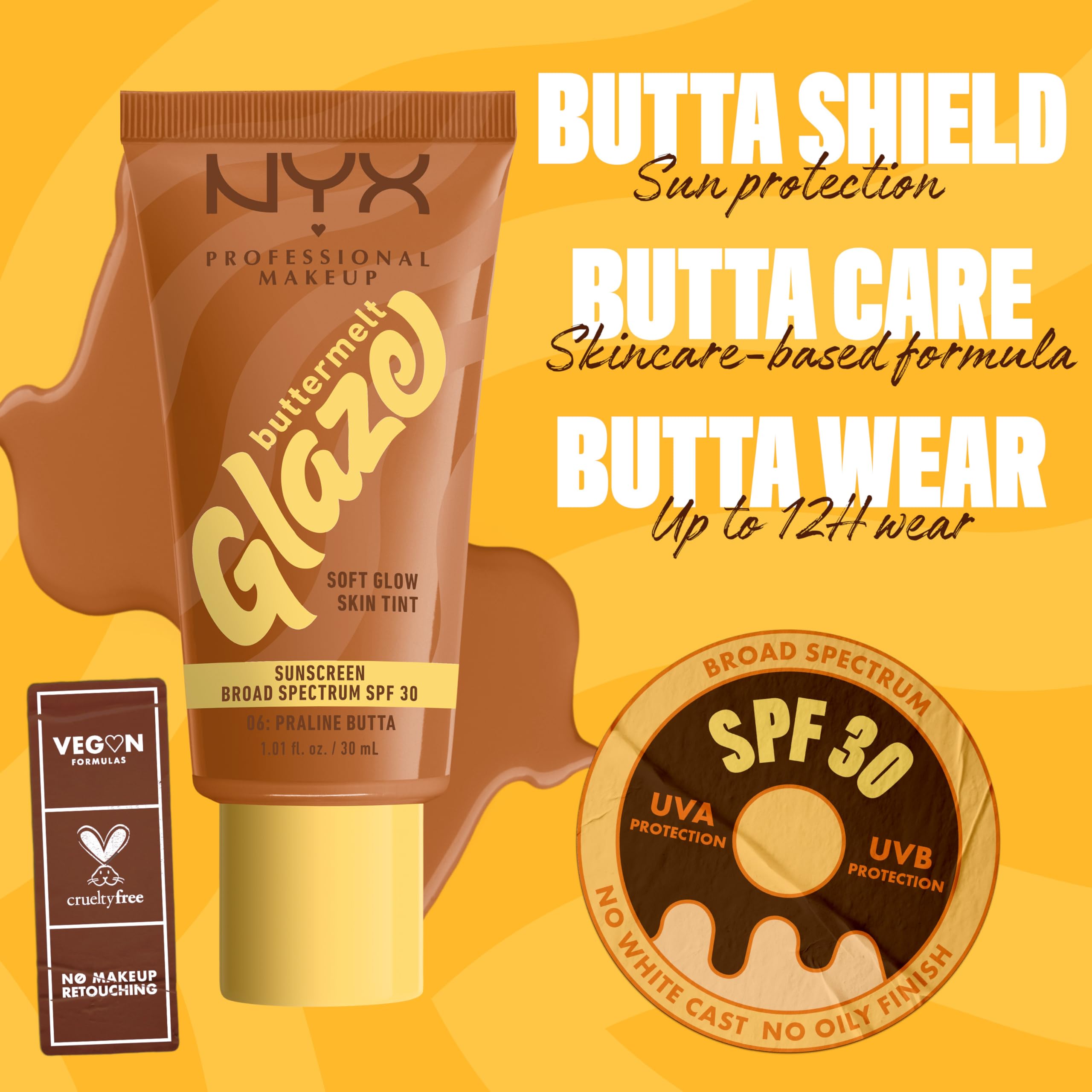 NYX Buttermelt Glaze - SPF 30 pour protection solaire légère