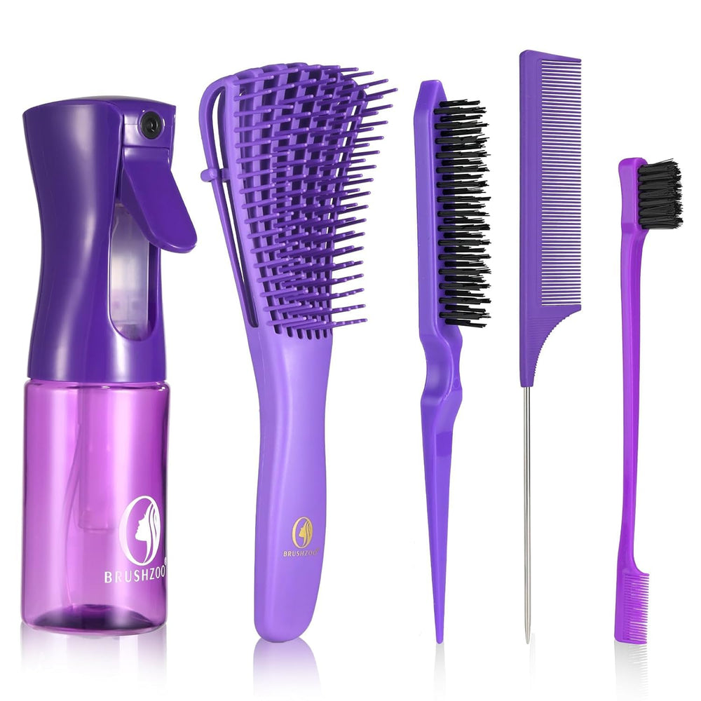 O BRUSHZOO ensemble-brosses-cheveux Purpe facilite le démêlage en douceur