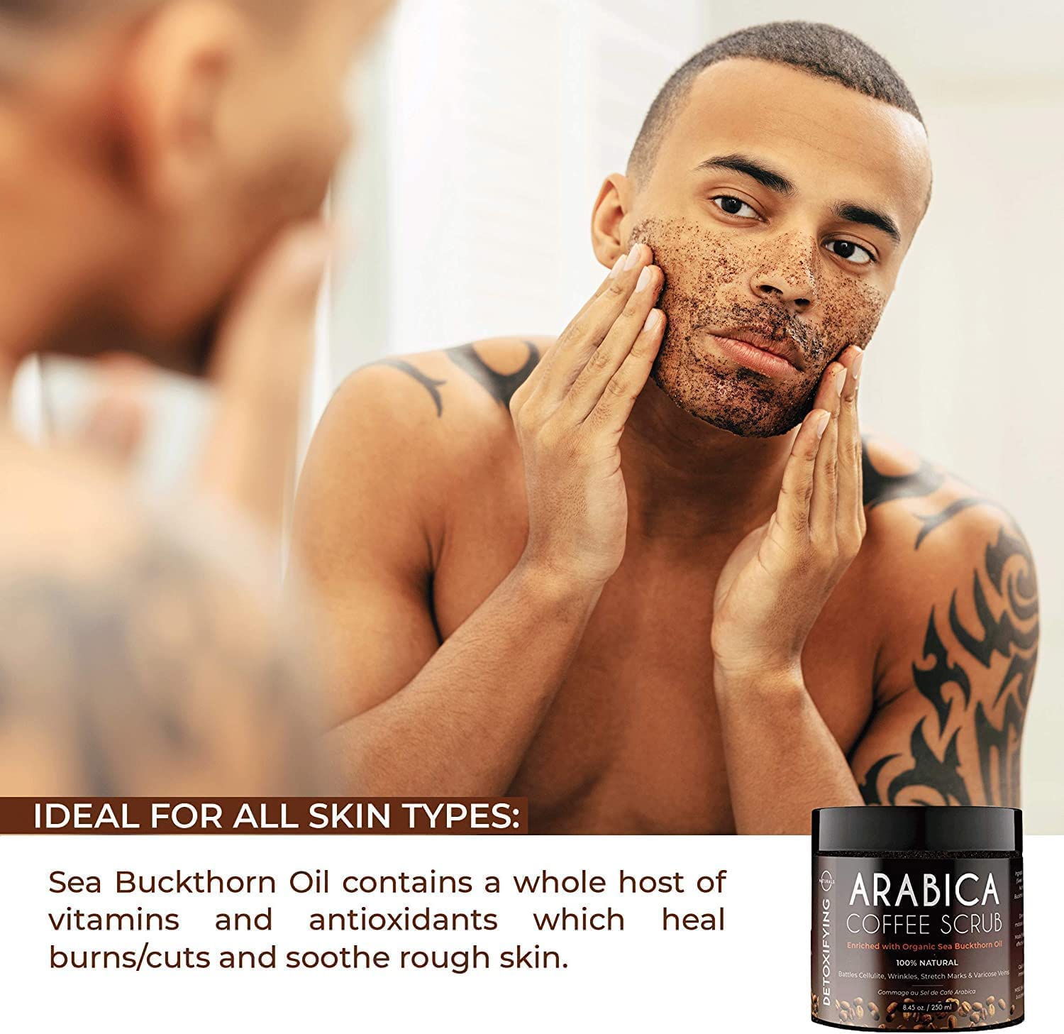 O Naturals exfoliant café Arabica et vitamine E, peau réconfortée