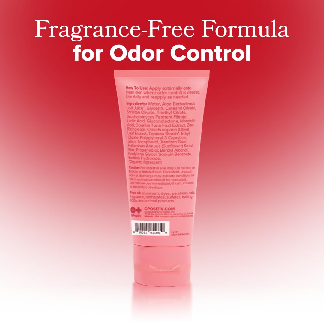 O Positiv URO label emphasizes fragrance-free, sensitive-skin friendly formula.