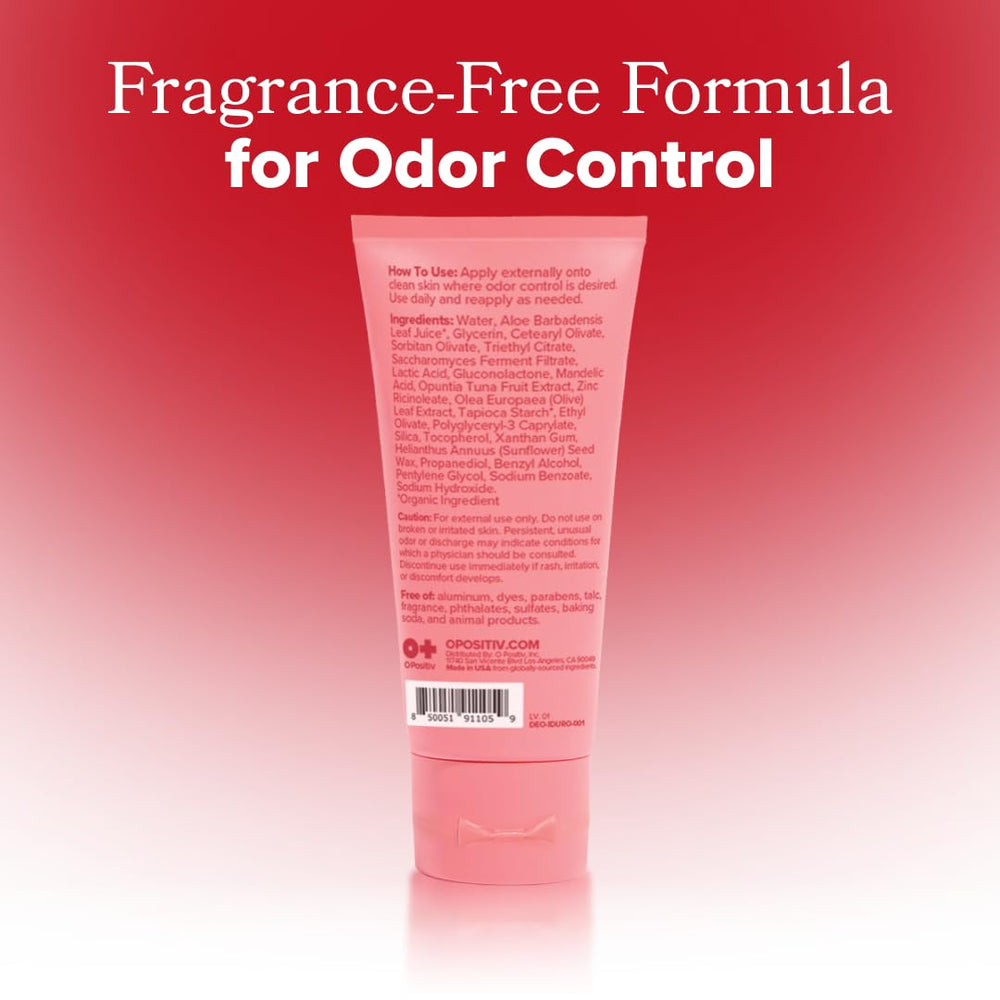 O Positiv URO label emphasizes fragrance-free, sensitive-skin friendly formula.