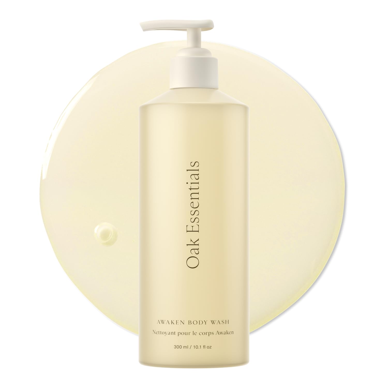 Oak Essentials Awaken Body Wash – bouteille lavande, rituel parfumé pour démarrer la journée.