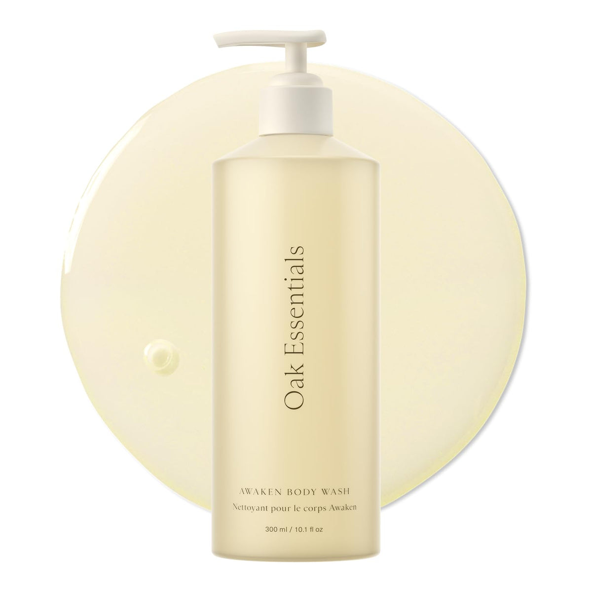 Oak Essentials Awaken Body Wash – bouteille lavande, rituel parfumé pour démarrer la journée.
