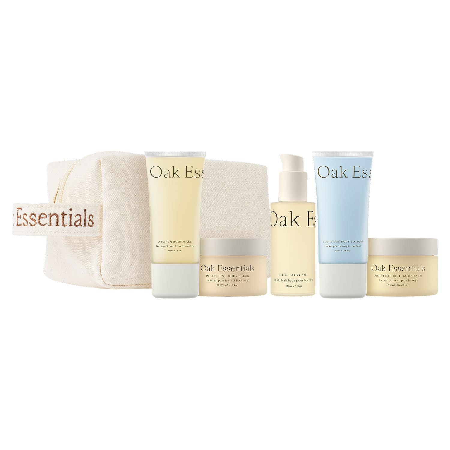 Oak Essentials douche-corps-eveille revitalise la peau lors du rituel quotidien.