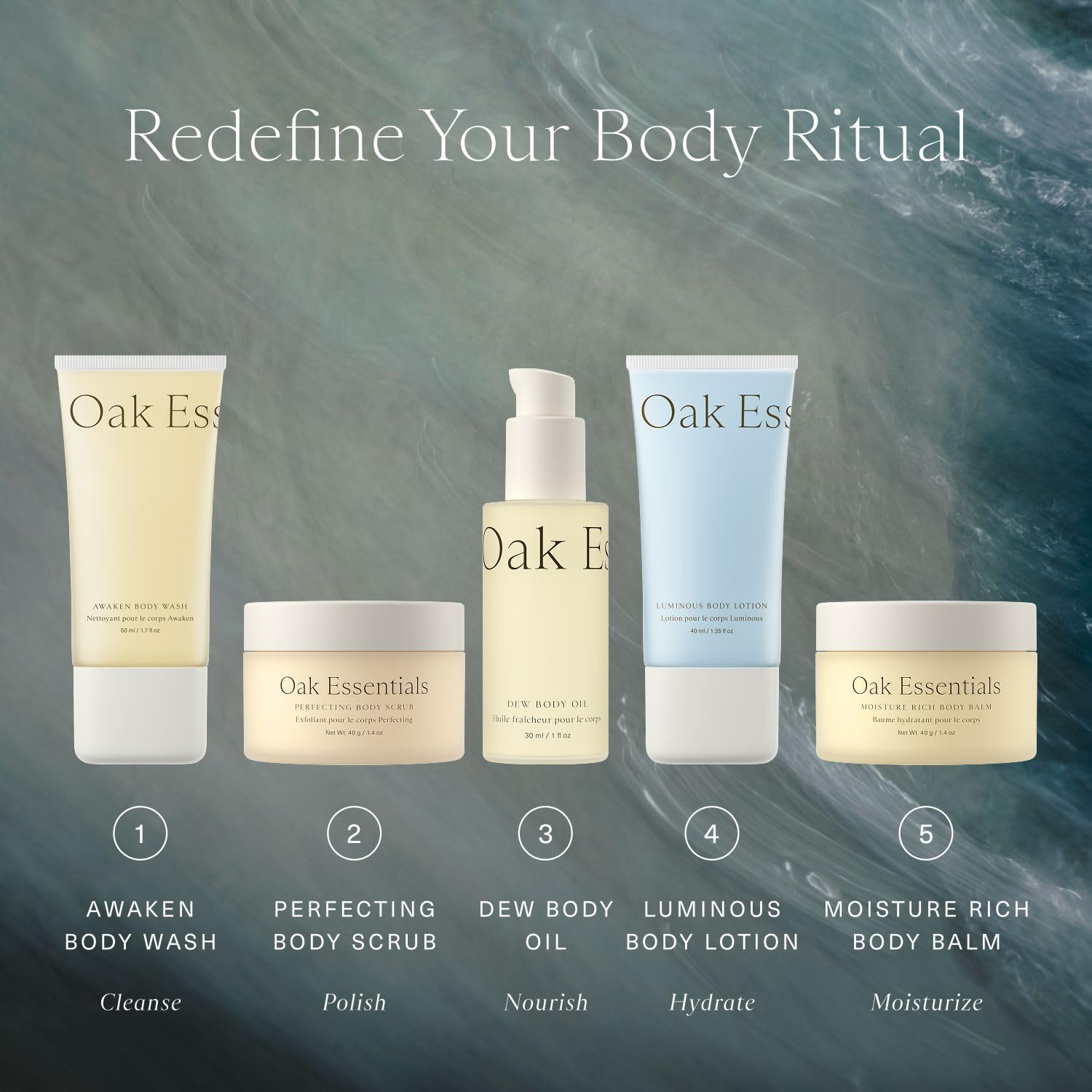 Oak Essentials sac-voyage-lin pratique range tous les produits.