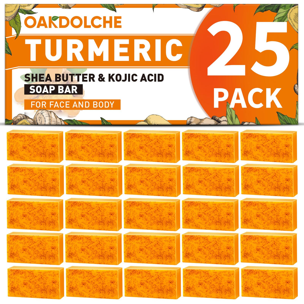 Coffret OAKDOLCHE élégant prêt à offrir avec savon-curcuma-kojic individuels.