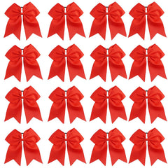 OAOLEER noeud pompon rouge 8 pouces, maintien fiable pour queue-de-cheval