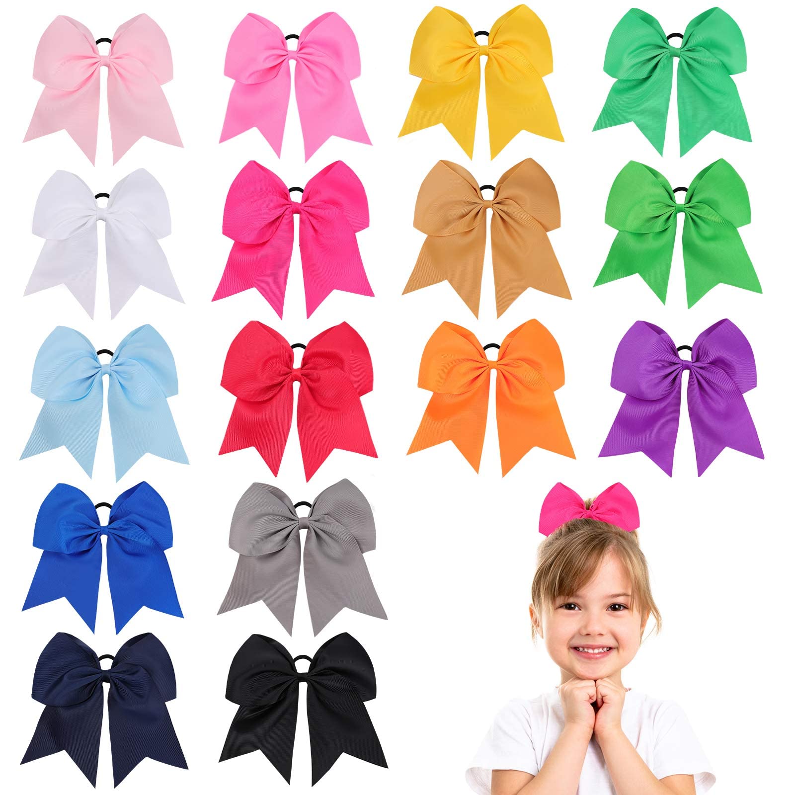 Nœud pompon OAOLEER 8 pouces multicolore, prêt pour l'équipe.