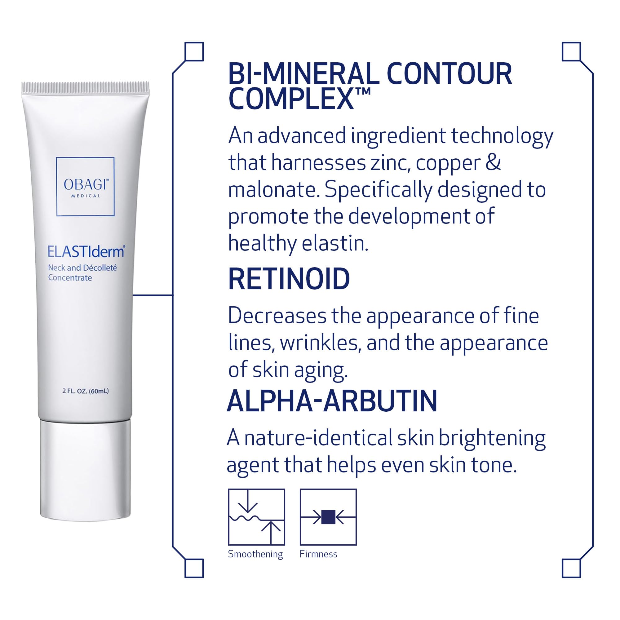 Obagi ELASTIderm Complexe Bi-Mineral Contour Breveté — détail technologique.