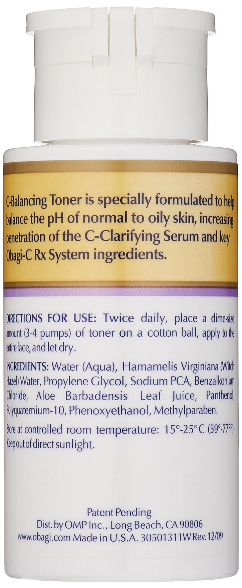 Obagi Medical C-Balancing Toner – texture légère prête à l'hydratation.