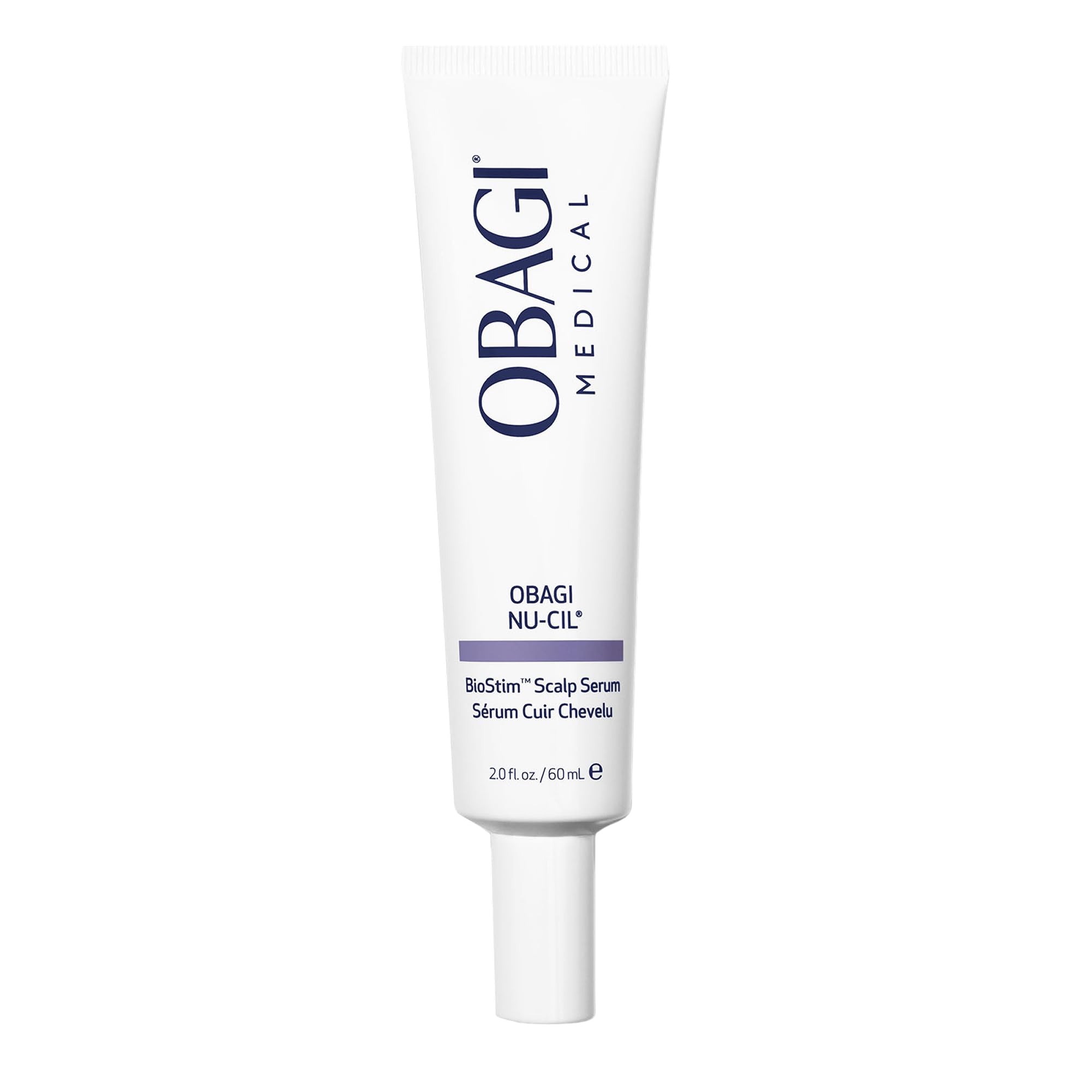 Sérum Obagi Nu-Cil BioStim en bouteille – hydratation et équilibre du cuir chevelu.