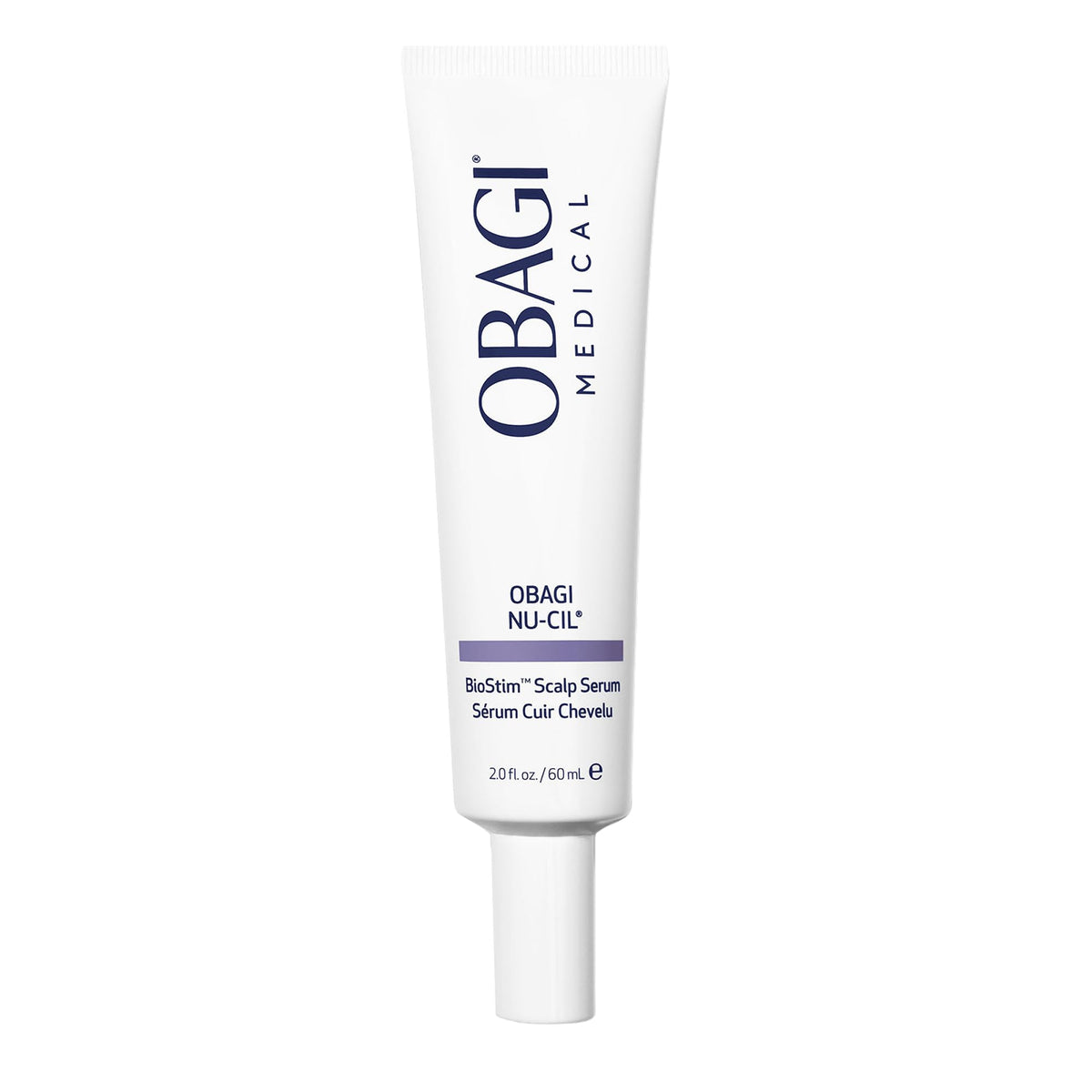 Sérum Obagi Nu-Cil BioStim en bouteille – hydratation et équilibre du cuir chevelu.