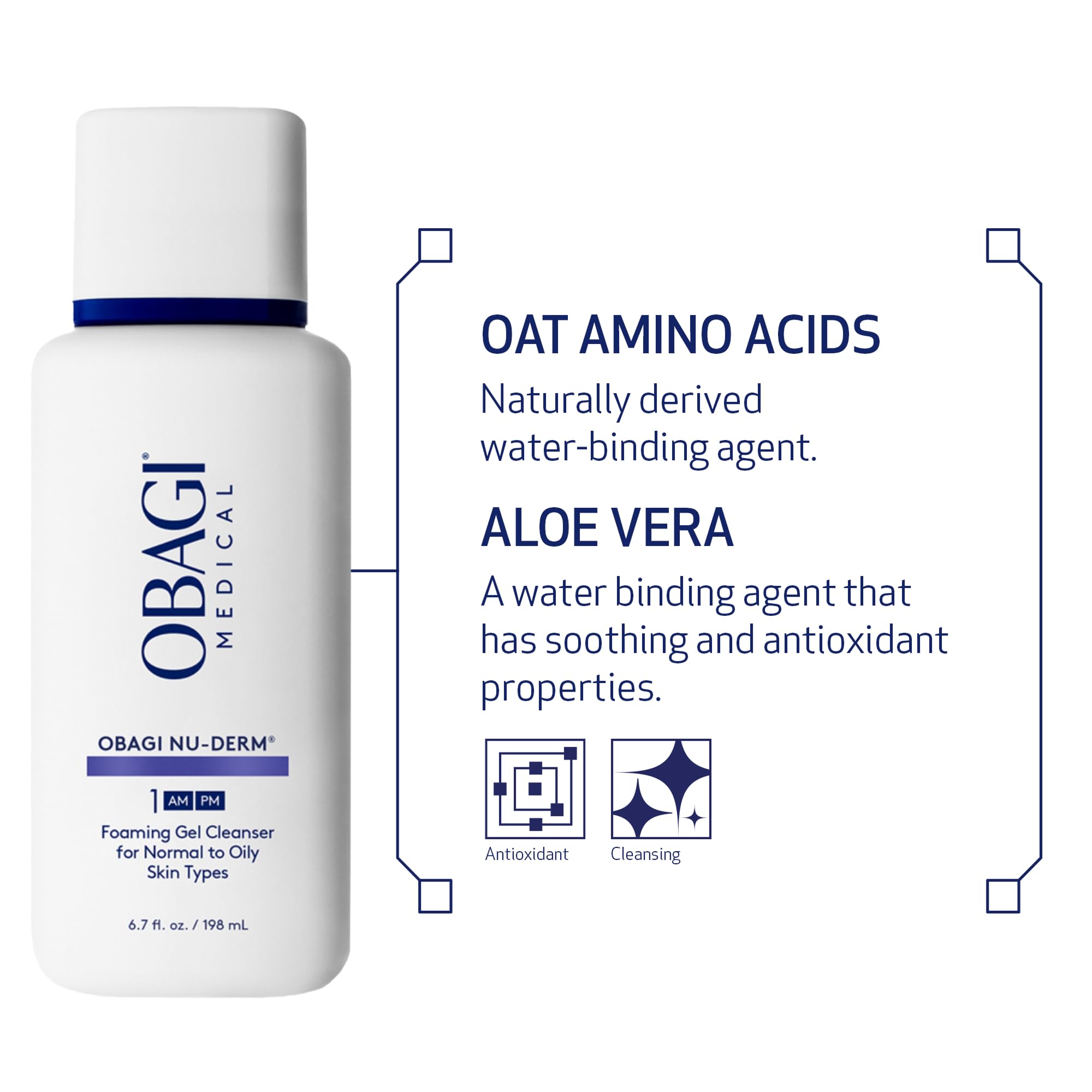 Obagi Nu-Derm gel-moussant-visage adapté pour peau normale à grasse grâce à sa douceur.