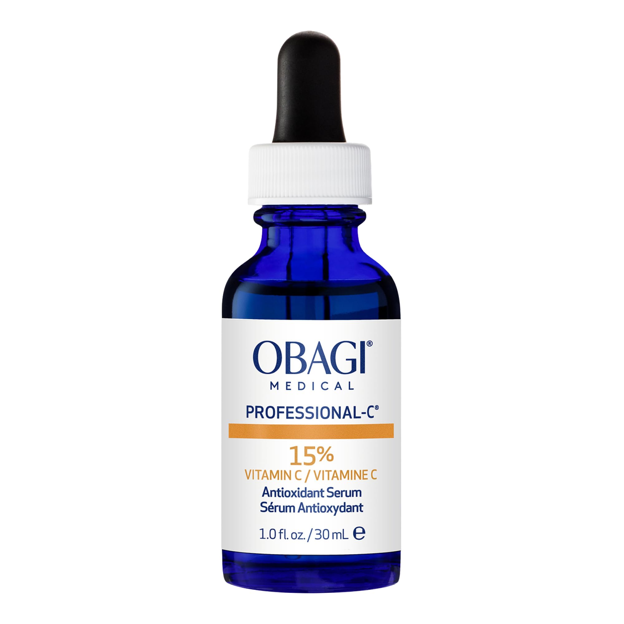 Sérum Obagi Professional-C 15 % – bouteille montrant l emballage et l étiquette