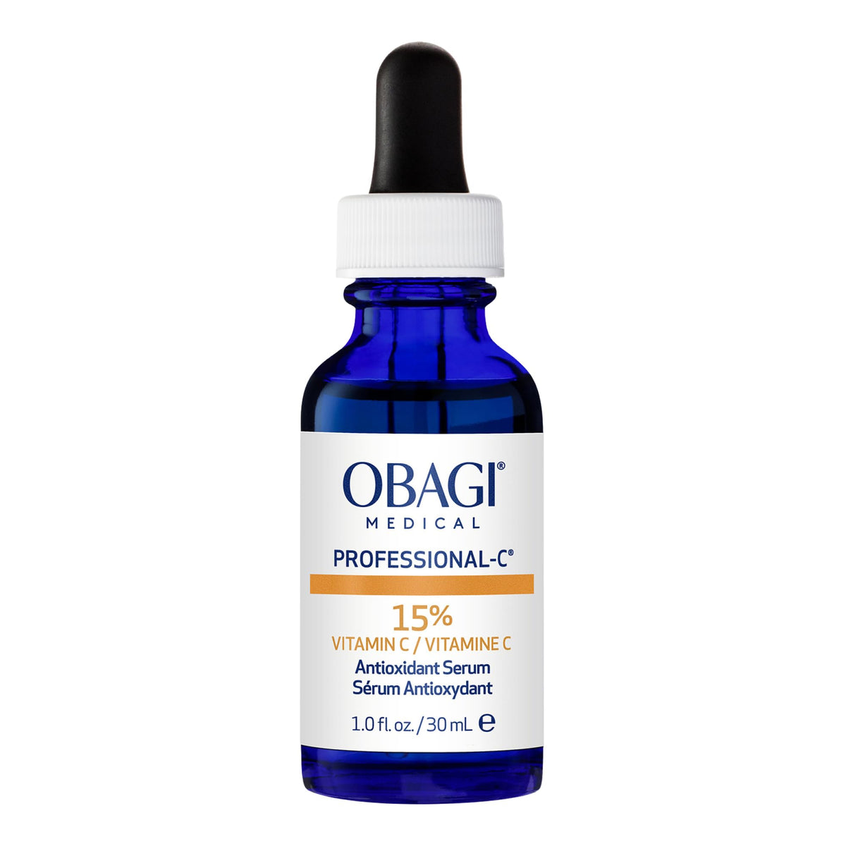 Sérum Obagi Professional-C 15 % – bouteille montrant l emballage et l étiquette
