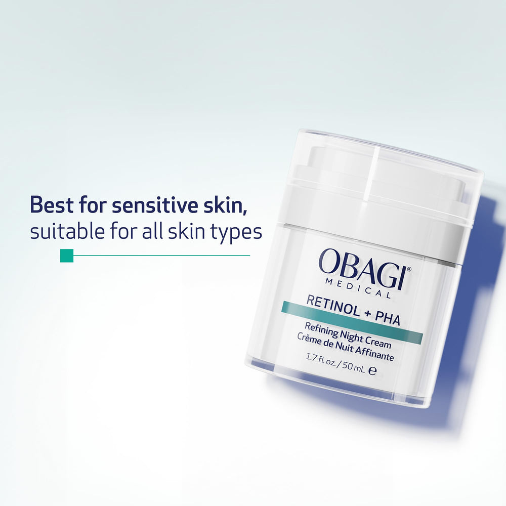 Obagi Medical Retinol + PHA Refining Night Cream, routine nocturne simplifiée pour peau sensible.