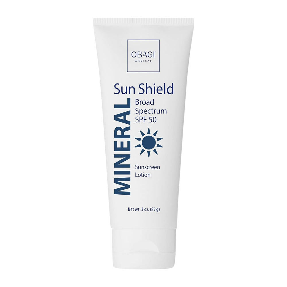 Obagi Sun Shield Minéral SPF50, bouteille pratique pour une protection quotidienne.