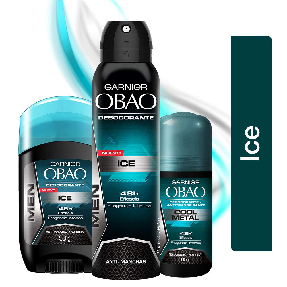 Emballage Obao, lot pratique de 4 déodorants pour le bureau.