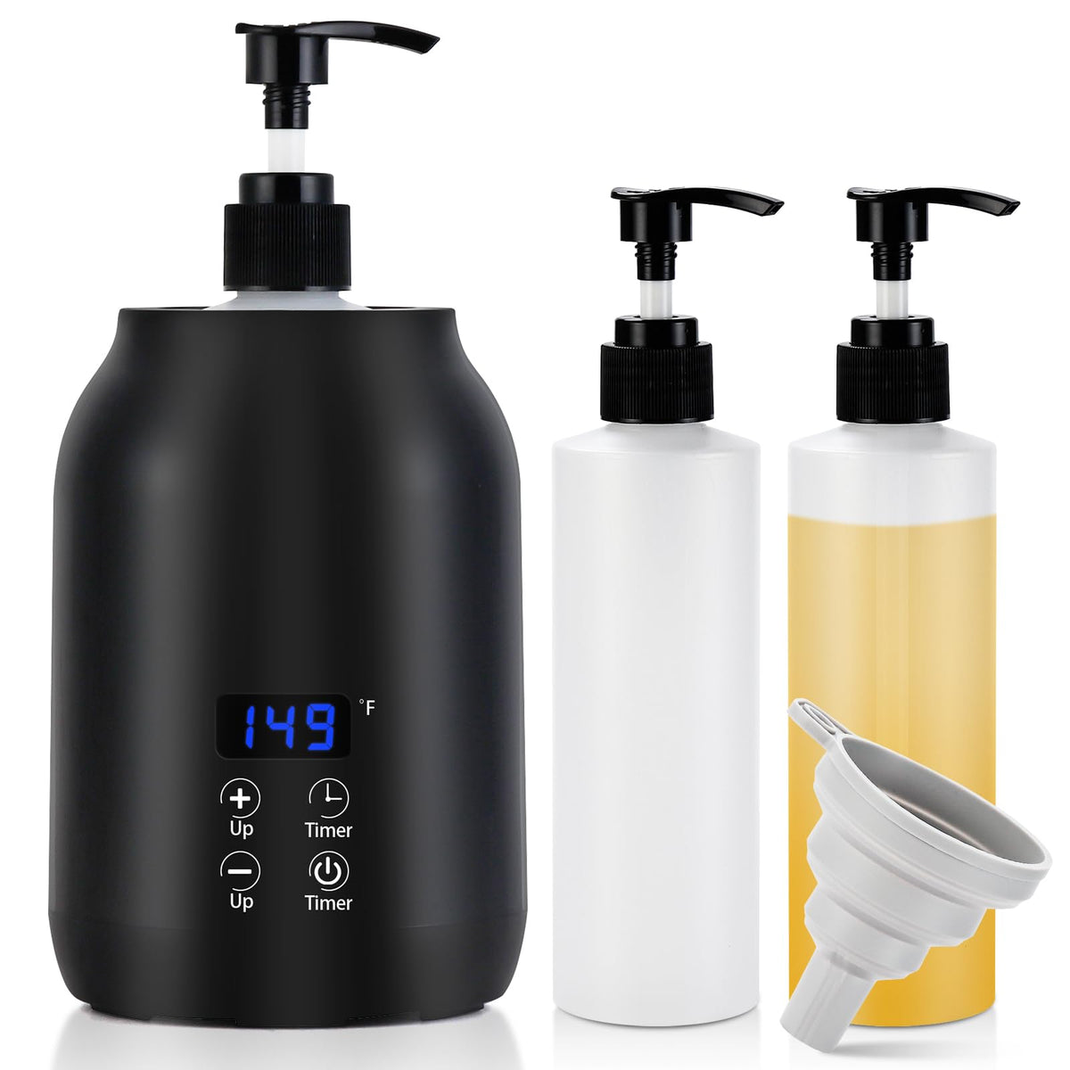Obecilc chauffe-huile de massage avec deux bouteilles 8,5 oz pour huiles.