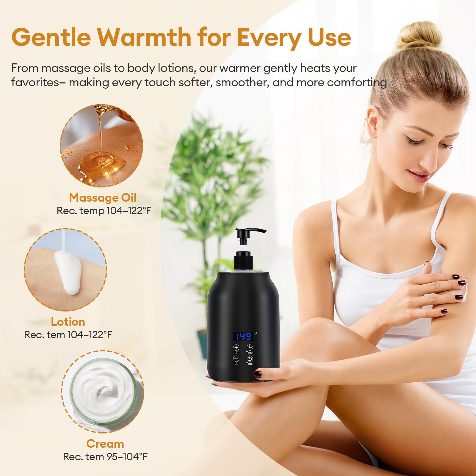 Obecilc chauffe-huile de massage avec entonnoir silicone réutilisable.