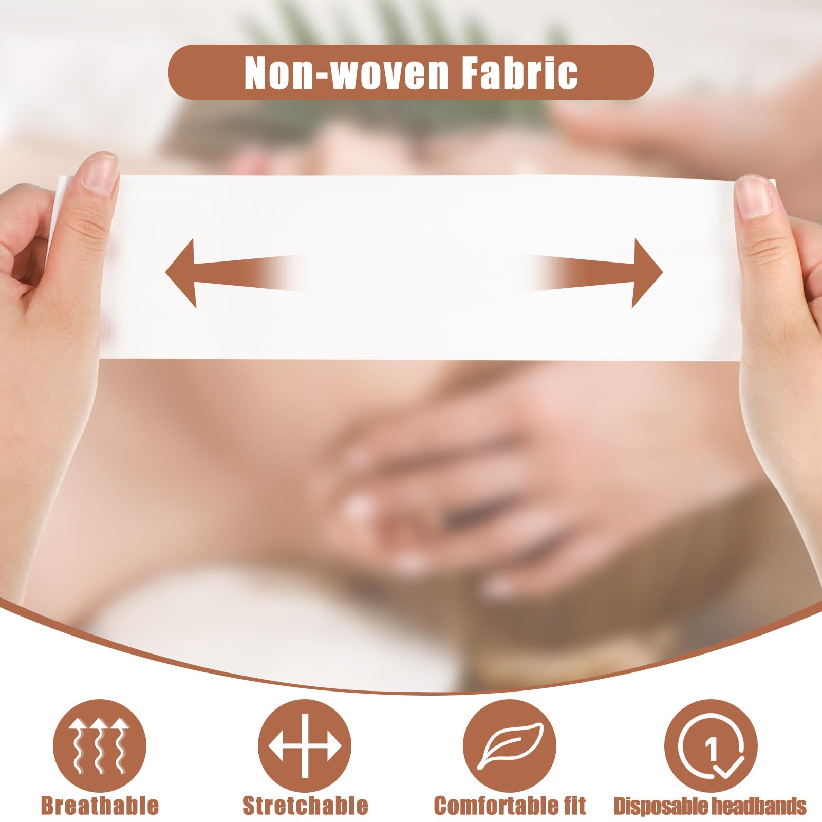 Bandeau obeoby jetable pour visage, élastique et adaptable au maquillage.