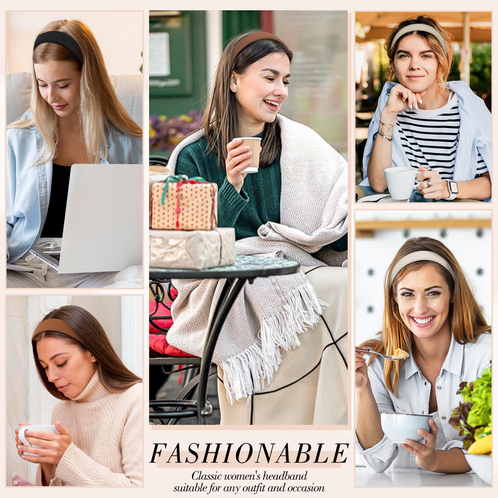 Bandeaux obeoby olive sur cheveux, couleur neutre facile à assortir