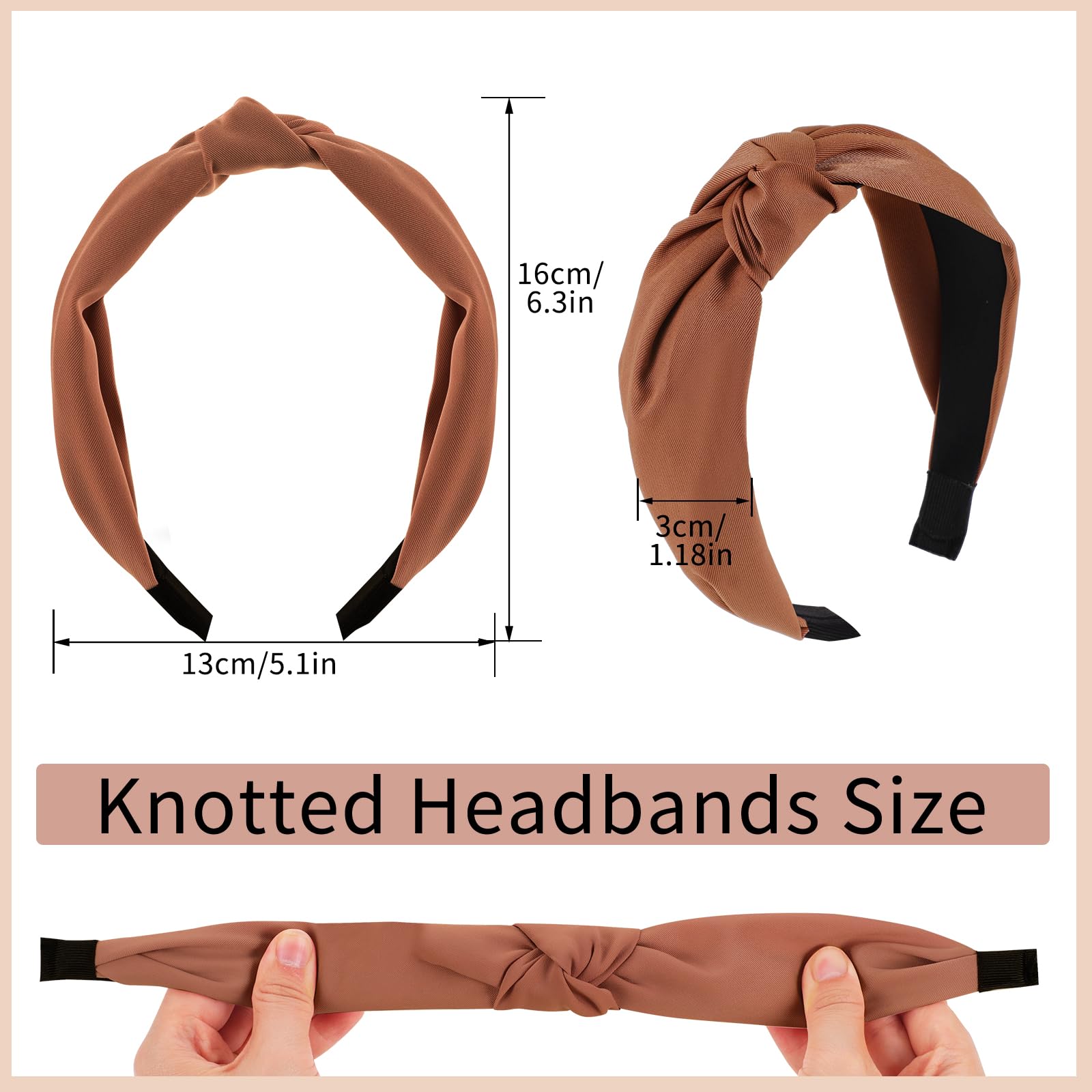 obeoby bandeau noué bleu marine, style minimaliste pour le travail