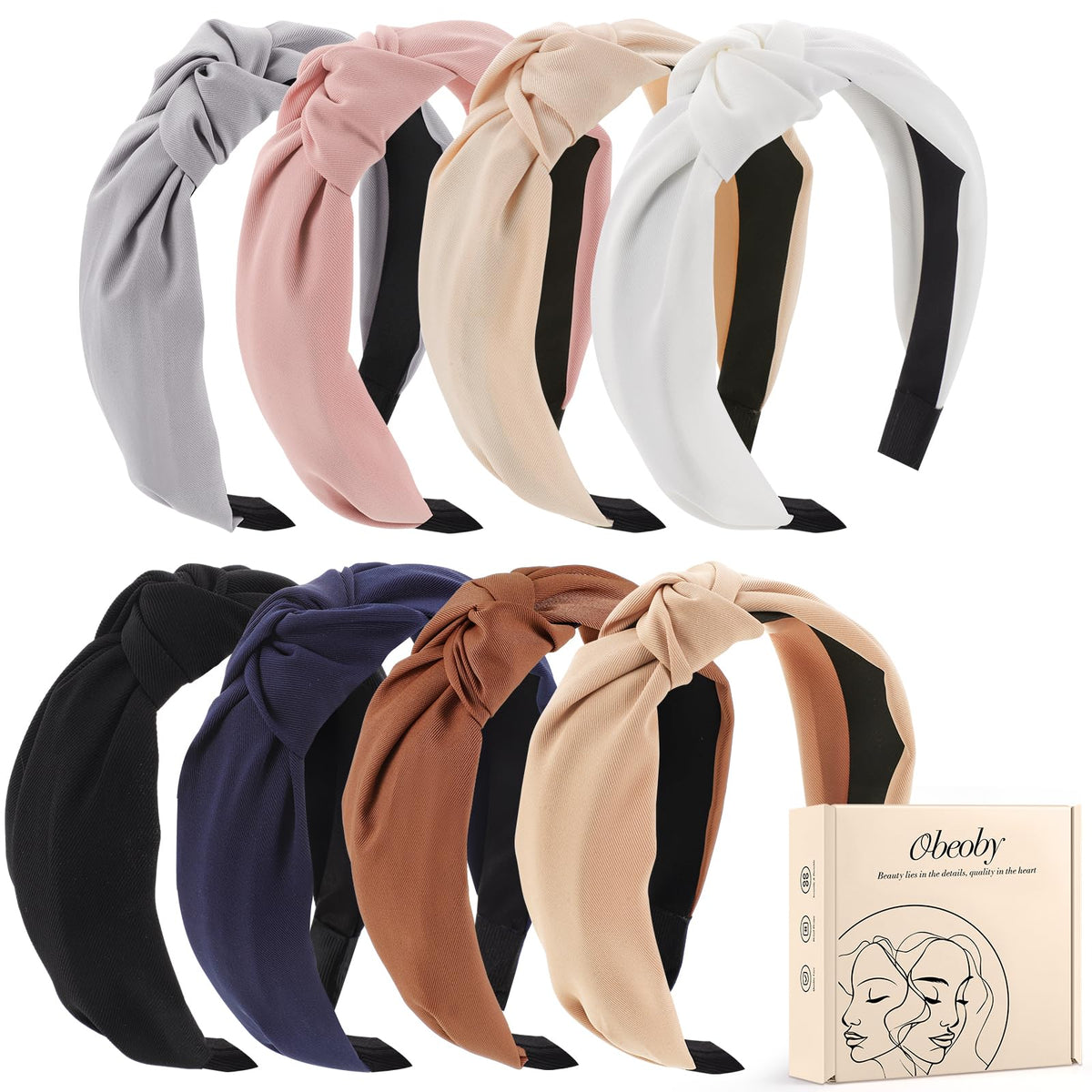 obeoby bandeau noué noir, chic et polyvalent pour toutes les occasions