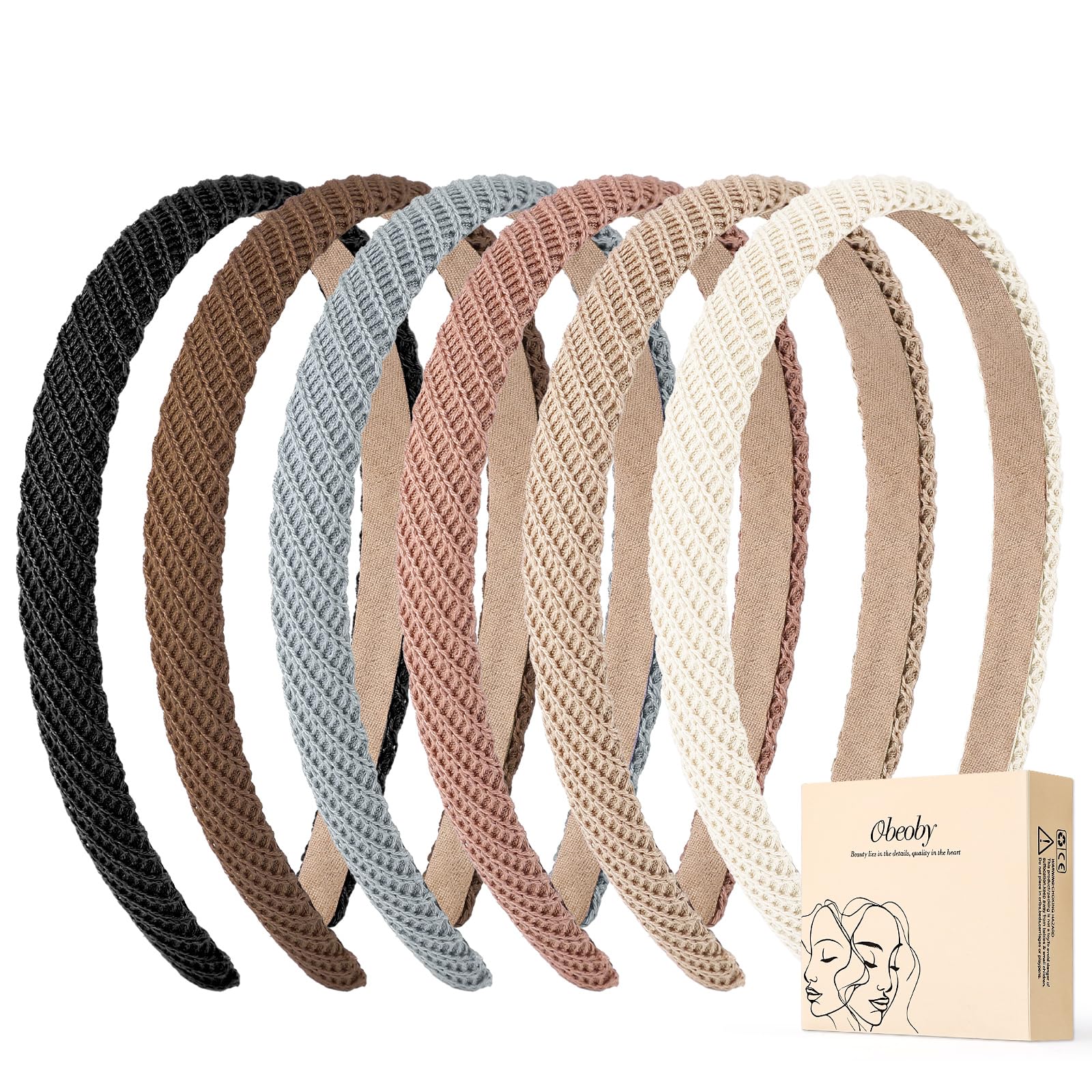 Bande-cheveux fine obeoby, ensemble 6 couleurs, accessoire tendance pour toutes les tenues.