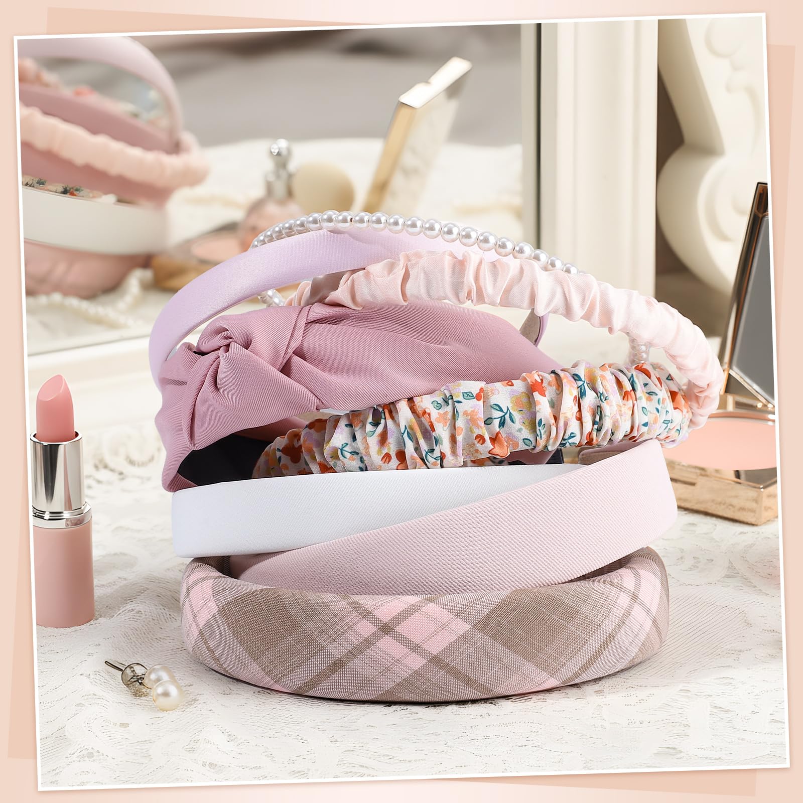 Bandeau obeoby rose mix-teintes, ensemble varié pour plusieurs looks.