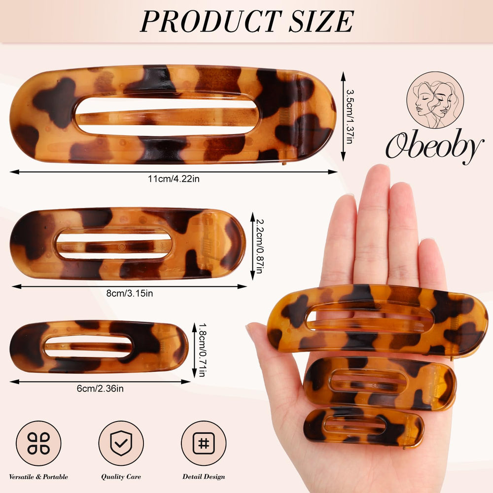 Barrette plate rouge obeoby, ABS robuste pour cheveux fins.