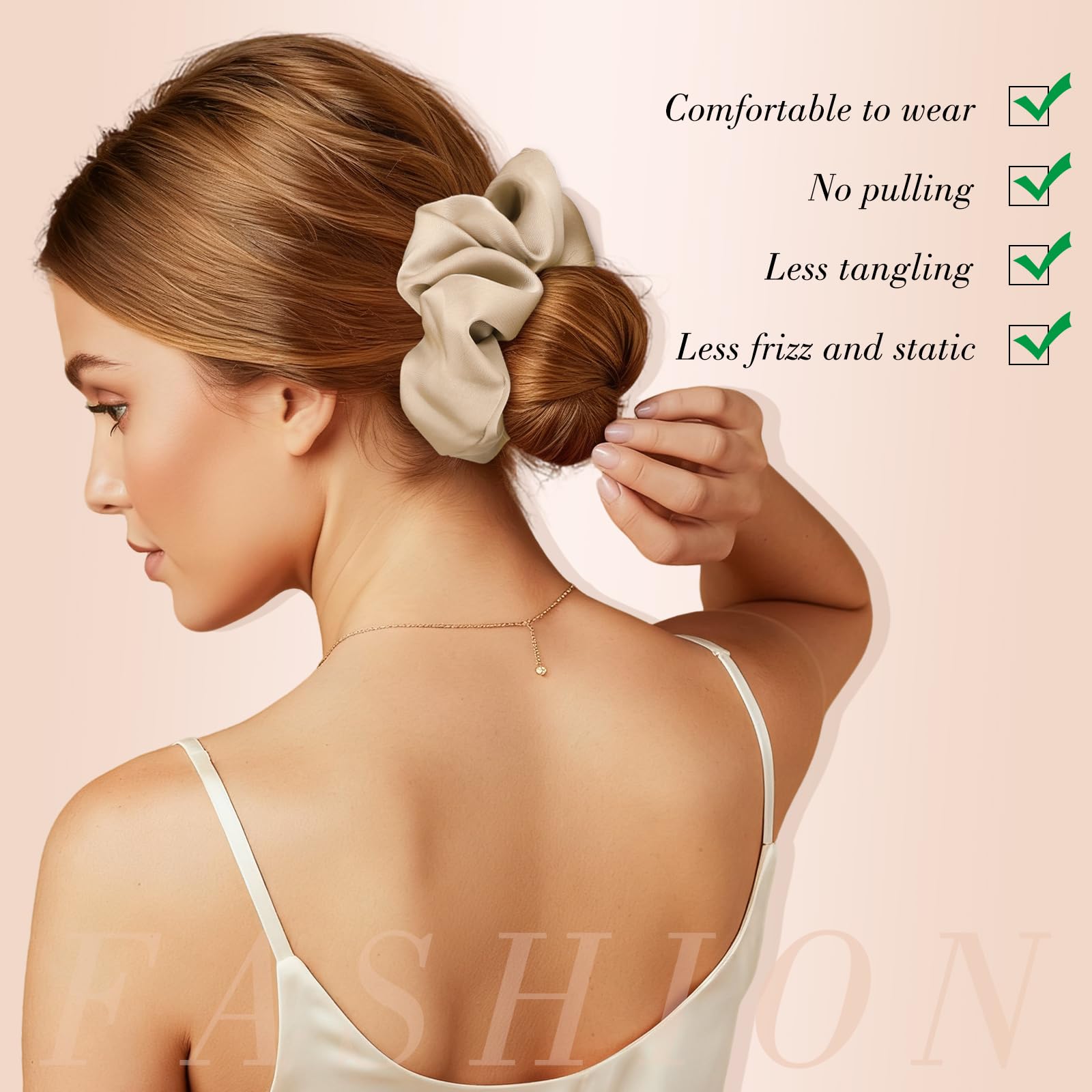 Élastique durable et confortable sans serrer les cheveux avec obeoby satin.