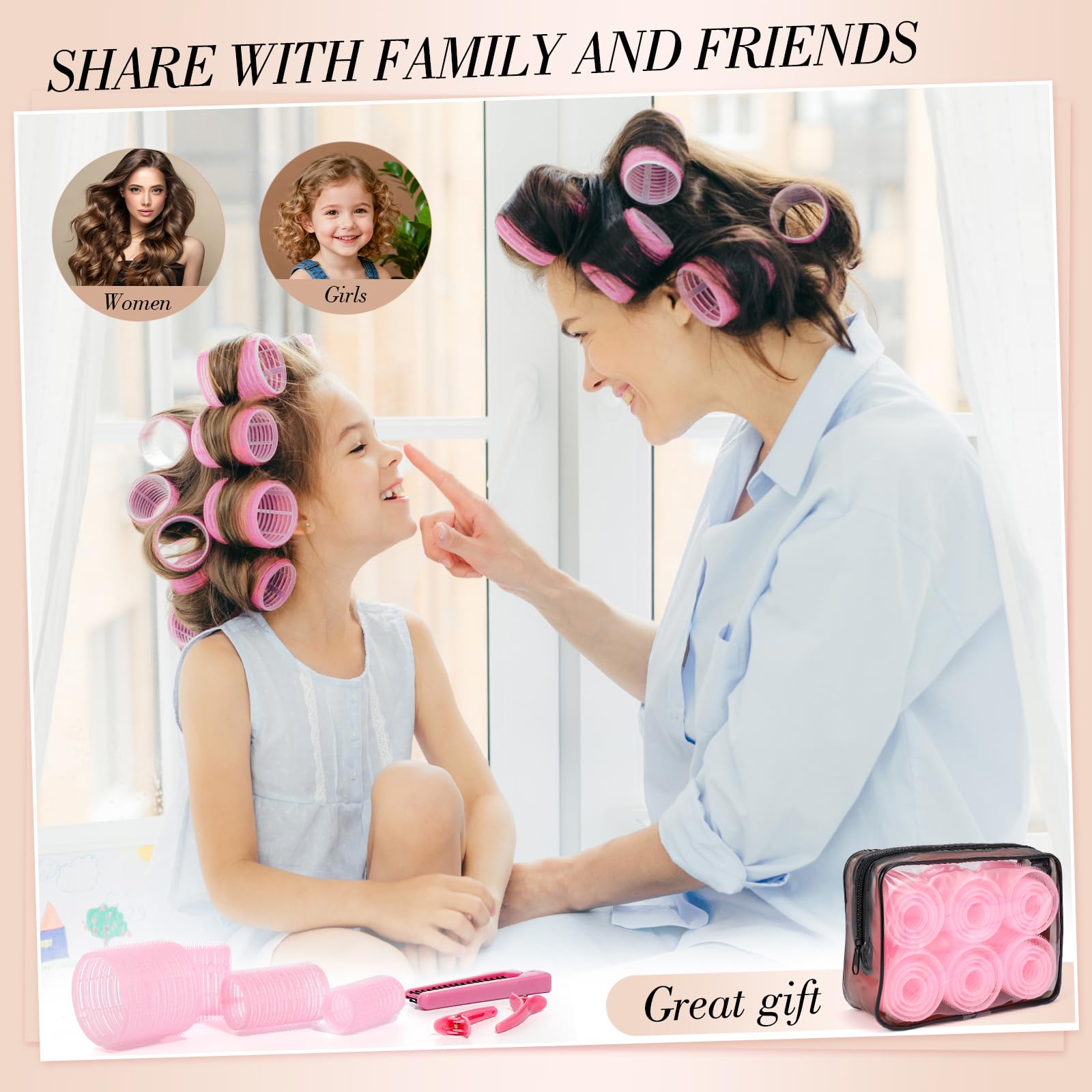 Clips Obeoby rose robustes maintiennent les rouleaux en place sans glisser.