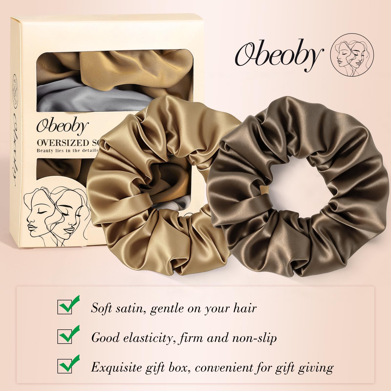 Coffret cadeau obeoby contenant les chouchous satin pour offrir ou stocker.