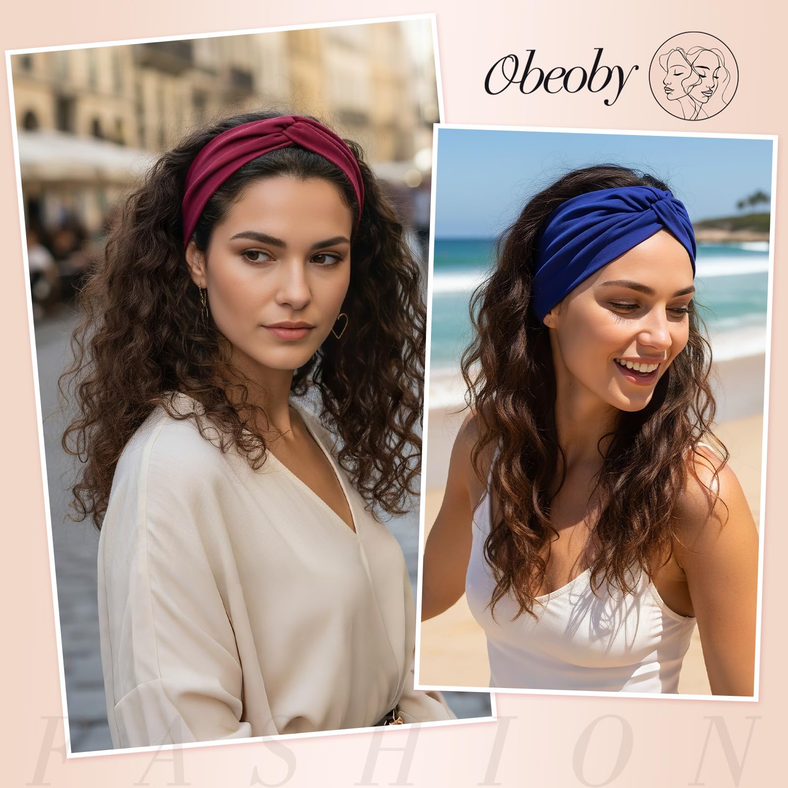 obeoby lot-de-six bandeaux coton pour toute la famille.