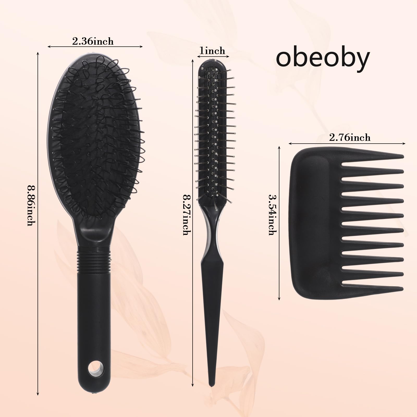 Peigne obeoby pour perruque à dents larges, glisse sans accrocs.
