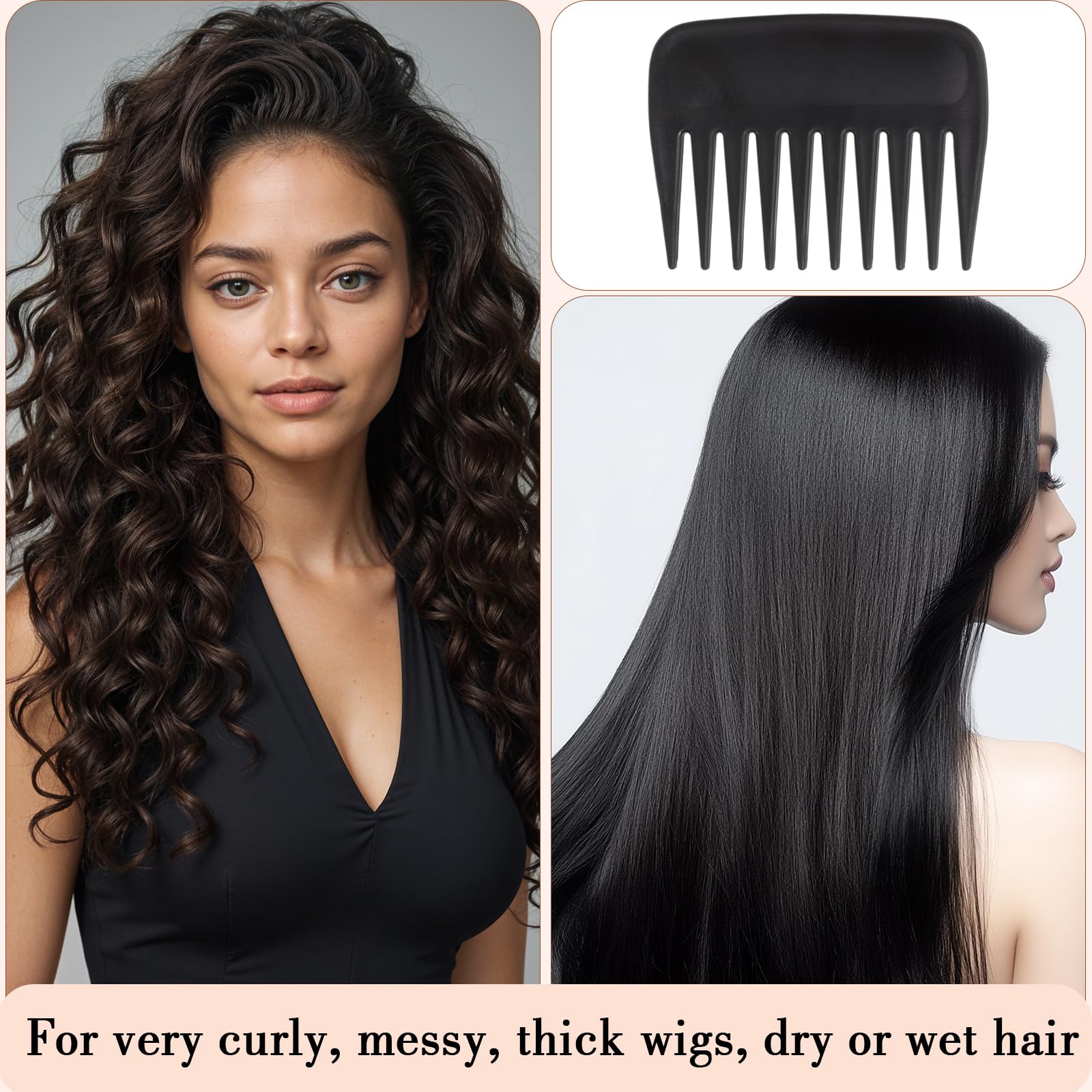 Peigne obeoby pour cheveux naturels et synthétiques, entretien facilité.