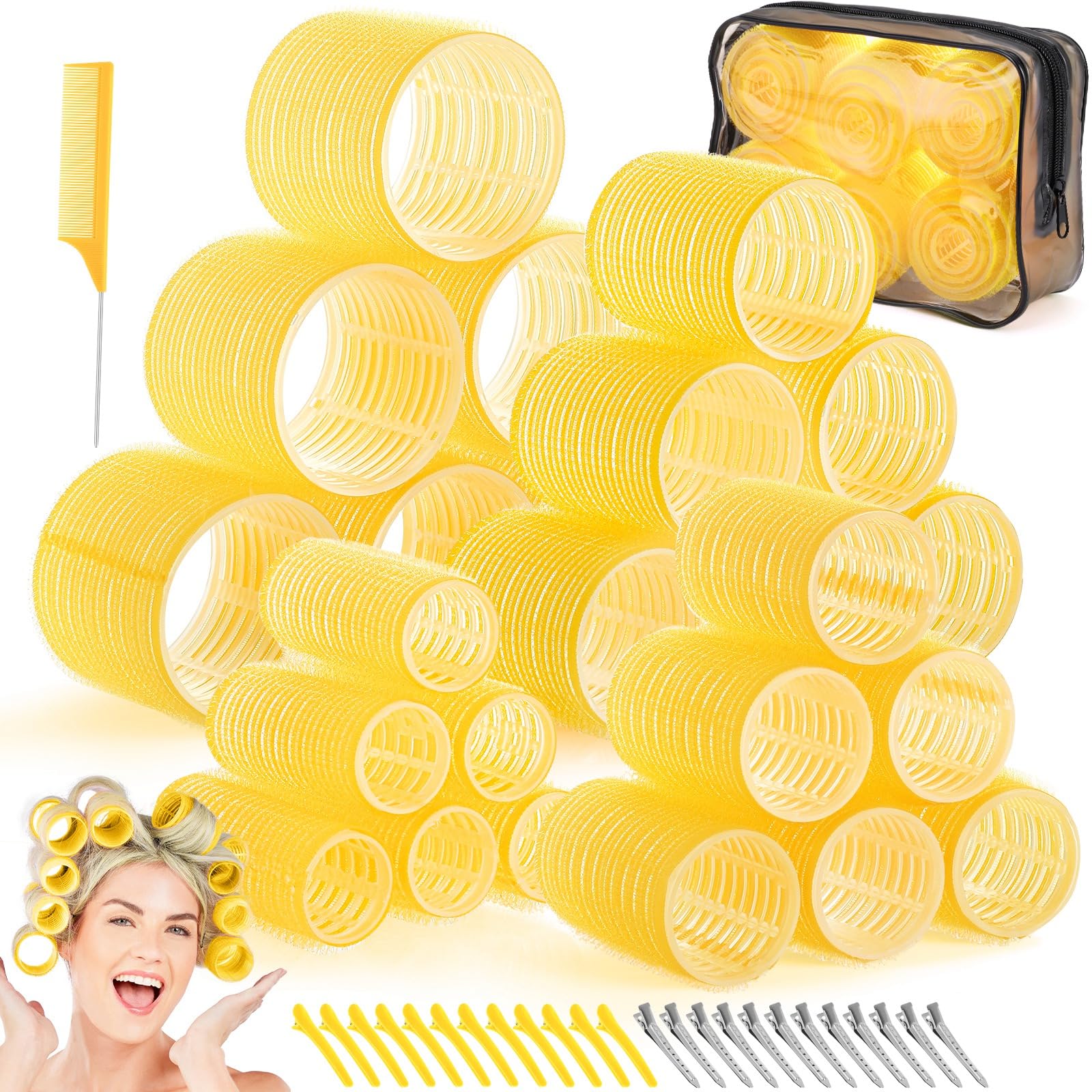 Obeoby rouleaux cheveux 50 pièces ensemble, crée des boucles volumineuses sans effort
