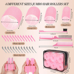 Rouleaux Obeoby 60mm rose pour des boucles volumineuses sans effort.
