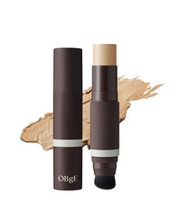 OBgE fond de teint naturel sable avec stick et brosse intégrée pour une application facile.