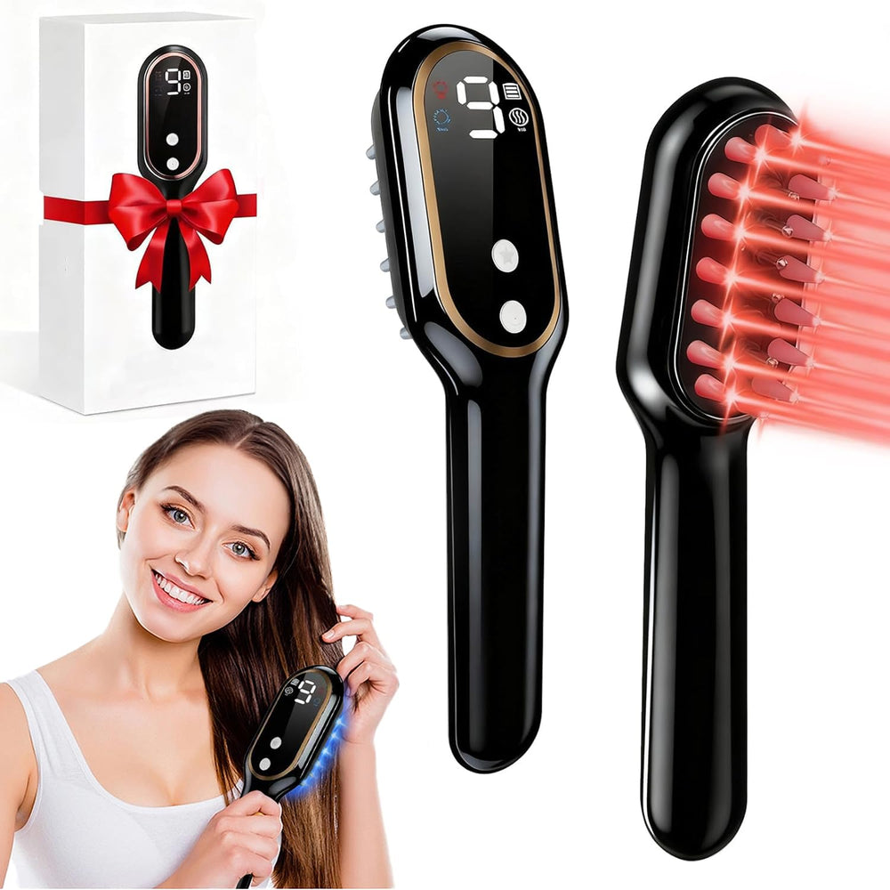 Obiredk brosse laser croissance cheveux noir — emballage élégant prêt à offrir.