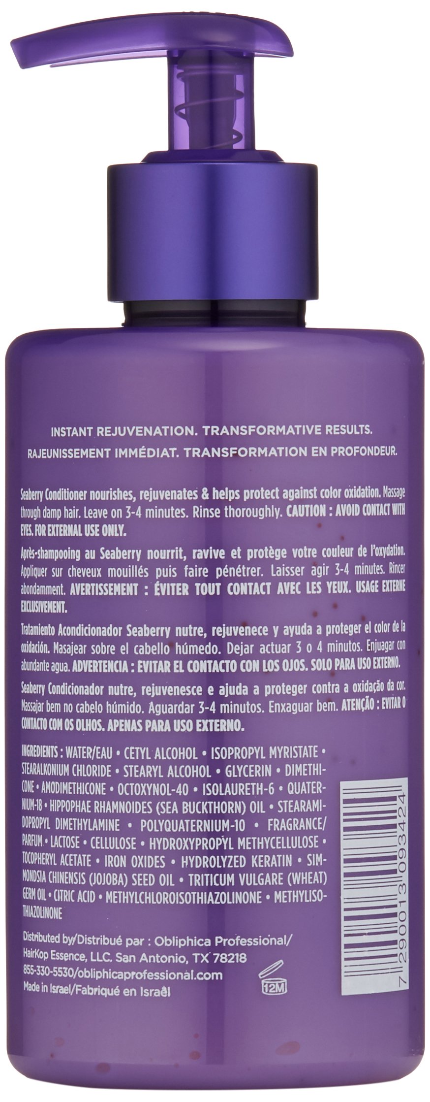 Obliphica Seaberry démêlage cheveux bouclés après lavage.