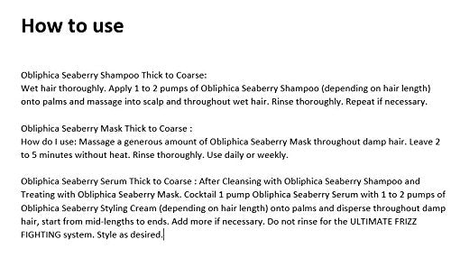 Obliphica Professional Masque Seaberry : cheveux moyens plus forts et plus élastiques.