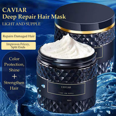 Texture crème soyeuse du masque, cheveux paraissant lisses