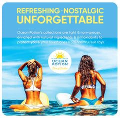 Ocean Potion Sport Sunscreen Lotion SPF 50 application portrait demonstrates easy coverage.