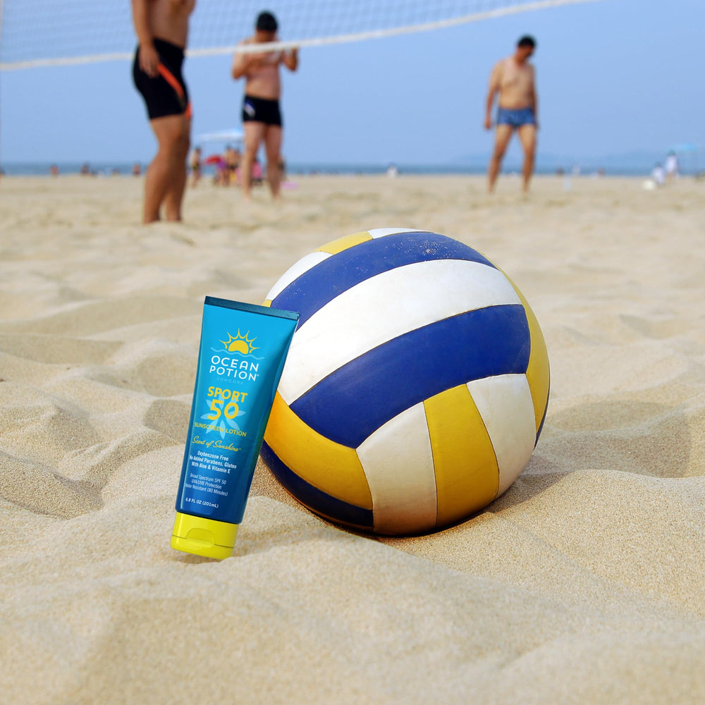 Ocean Potion Sport Sunscreen Lotion SPF 50 packaging ready image with 6.8 oz size.