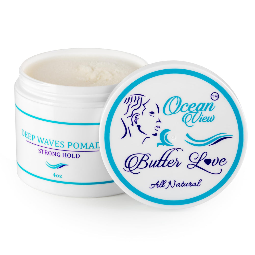 Ocean View Deep Waves Pomade — bouteille élégante pour des ondes nettes et définies.