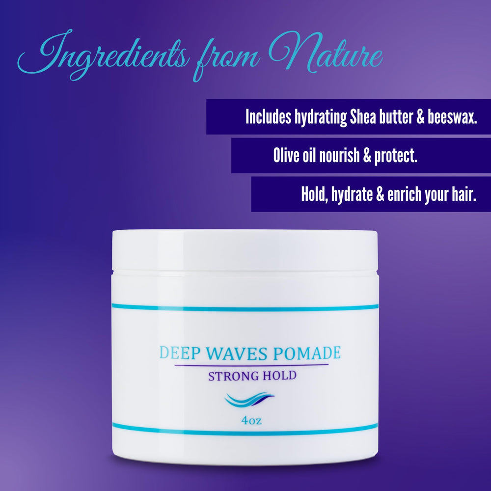 Brillance soyeuse sans résidu gras grâce à Ocean View Deep Waves Pomade.