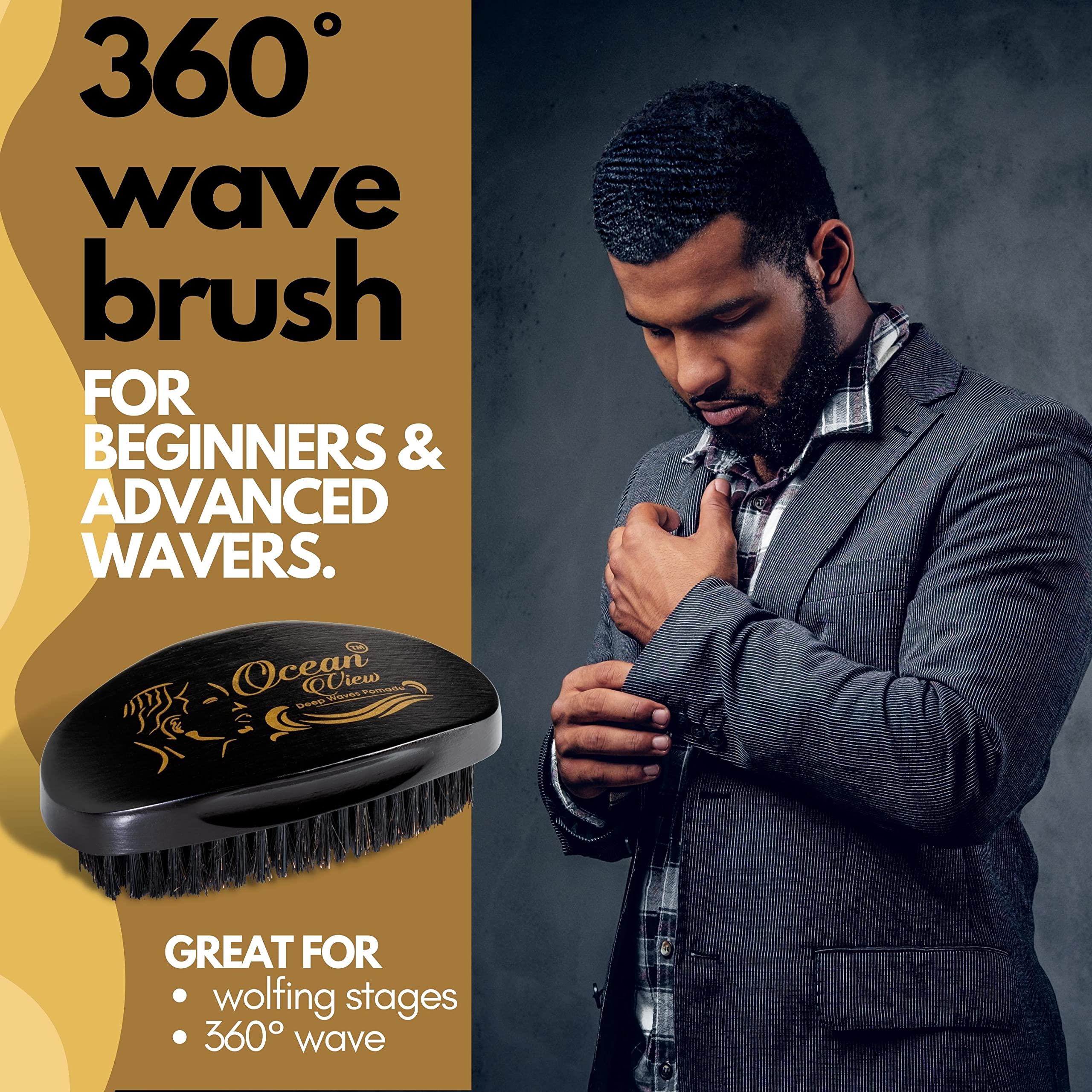 Ocean View Deep Waves Pomade – étui de rangement pour garder la brosse propre.
